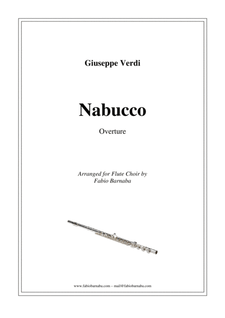 Free Sheet Music Nabucco Overture For Flute Choir
