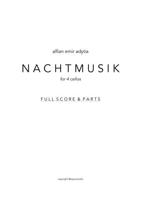Free Sheet Music Nachtmusik For 4 Cellos