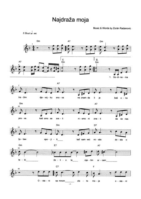 Najdra A Moja Sheet Music