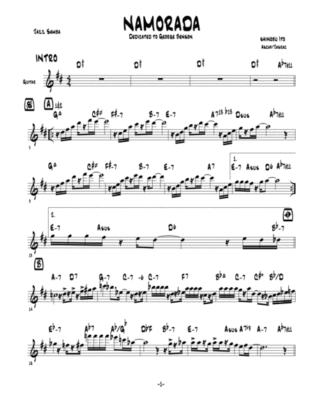 Namorada Sheet Music