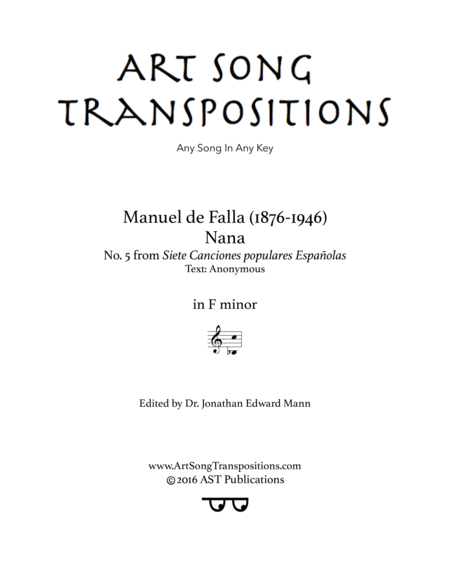 Nana F Minor Sheet Music