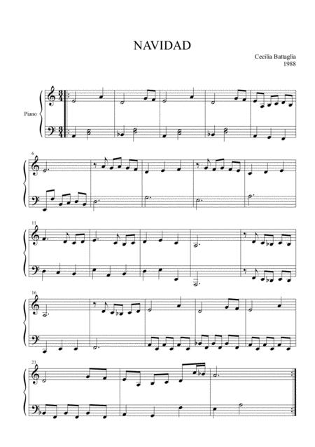 Free Sheet Music Navidad Piano Solo