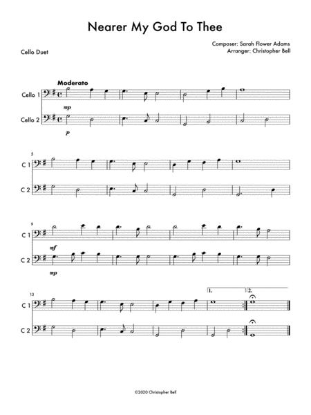 Nearer My God To Thee Easy Cello Duet Sheet Music