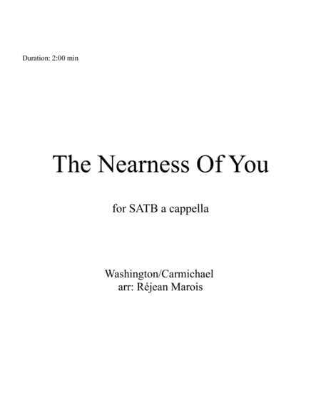 Nearness Of You Sheet Music