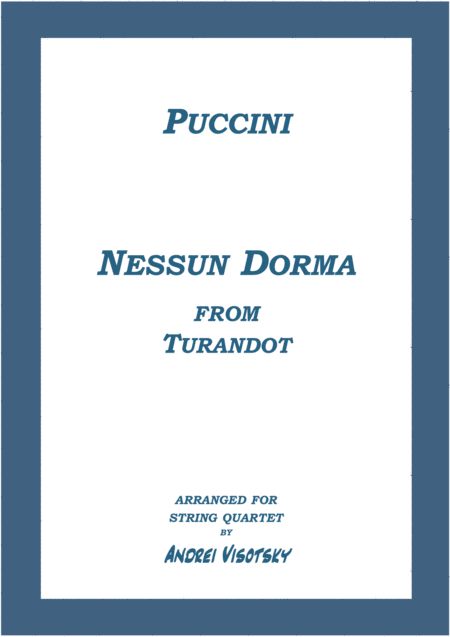 Free Sheet Music Nessun Dorma From Turandot