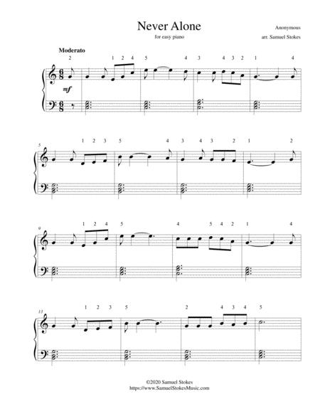 Never Alone For Easy Piano Sheet Music