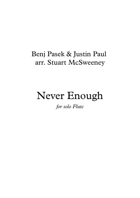 Free Sheet Music Never Enough Flute Solo