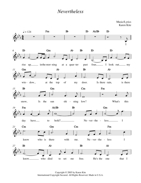 Free Sheet Music Nevertheless