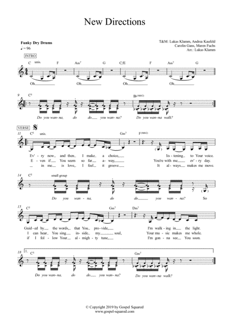 Free Sheet Music New Directions