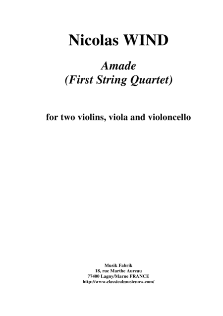 Free Sheet Music Nicolas Wind Amade 1st String Quartet