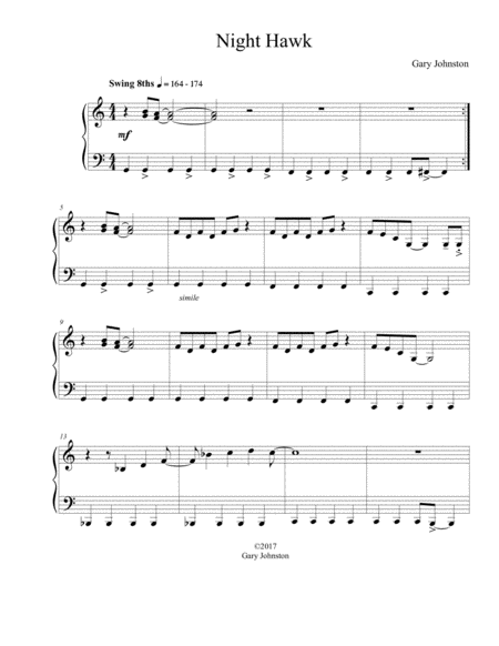 Free Sheet Music Night Hawk