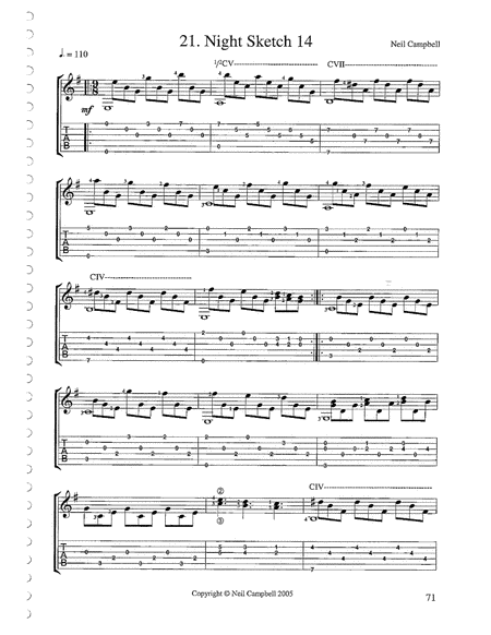 Free Sheet Music Night Sketch 14