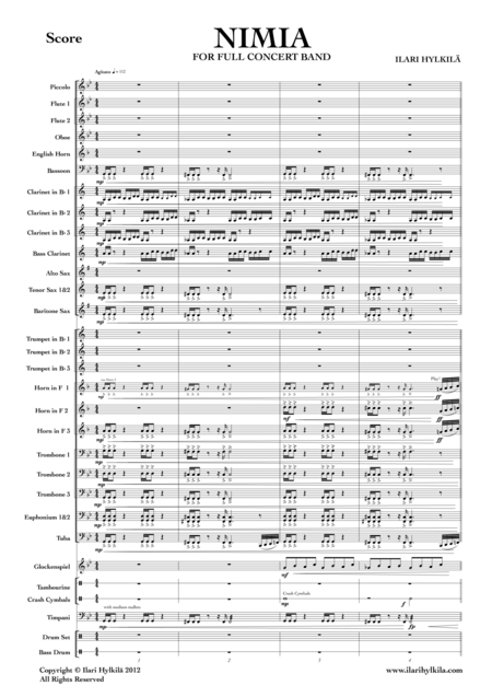 Free Sheet Music Nimia Score And Parts For Concert Band