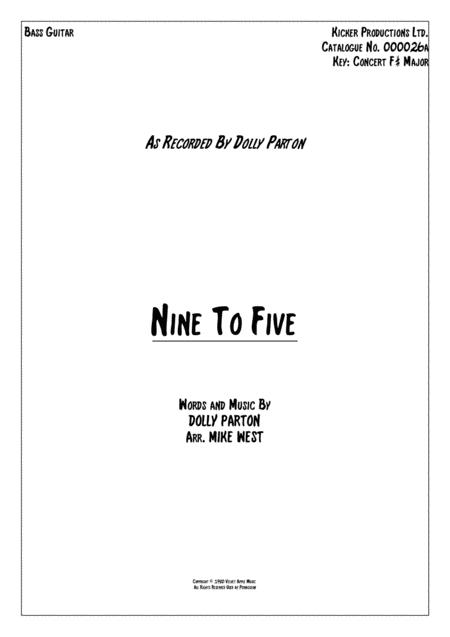 Nine To Five Bass Guitar Sheet Music