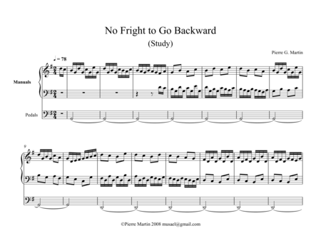 No Fright To Go Backward Organ Sheet Music