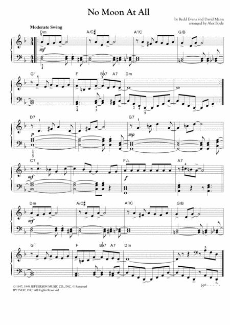 Free Sheet Music No Moon At All Early Intermediate Piano