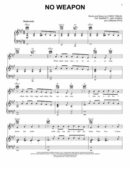 Free Sheet Music No Weapon