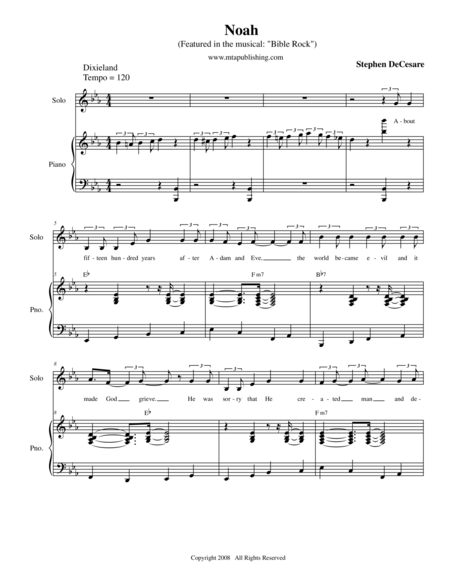 Free Sheet Music Noah