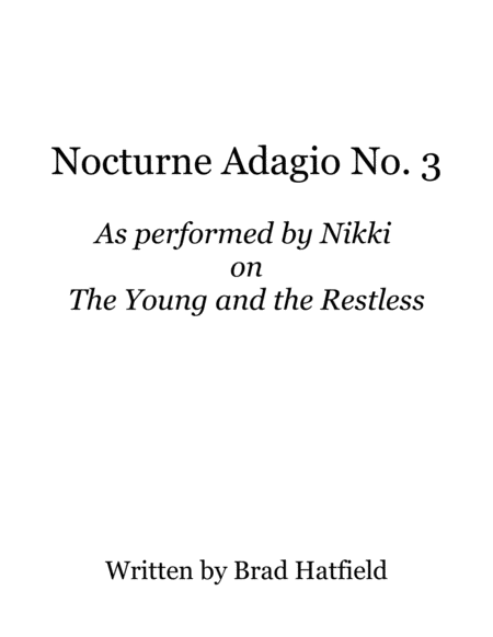 Free Sheet Music Nocturne Adagio No 3