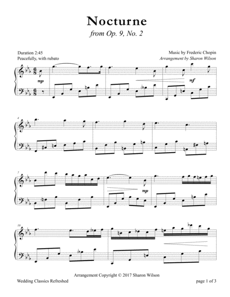 Free Sheet Music Nocturne By Chopin