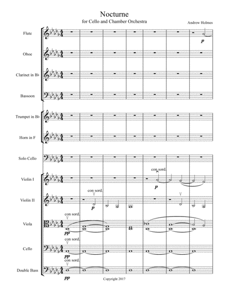 Nocturne For Cello And Chamber Orchestra Sheet Music