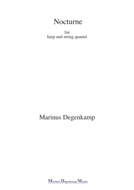 Free Sheet Music Nocturne For Harp And String Quartet