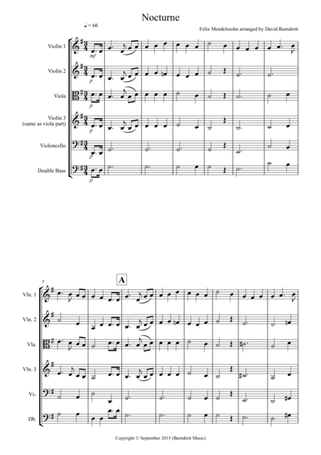 Free Sheet Music Nocturne From A Midsummer Nights Dream For String Orchestra