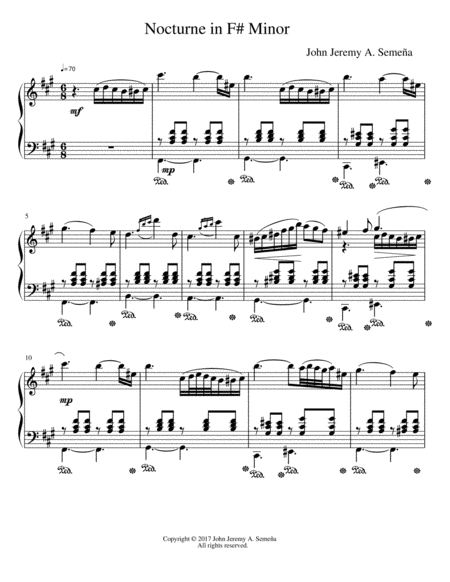 Nocturne In F Minor Sheet Music