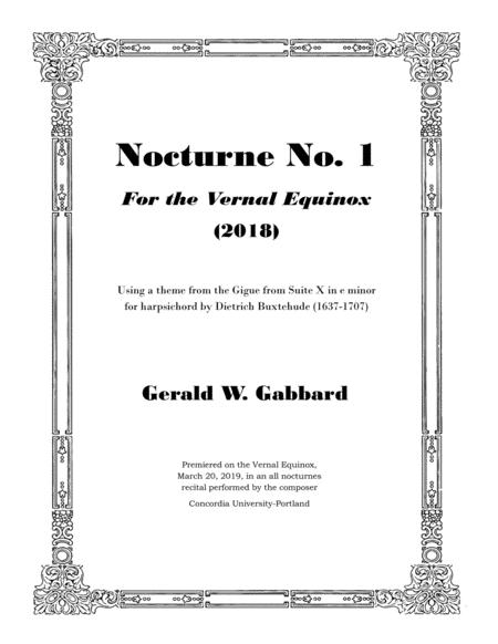 Nocturne No 1 For The Vernal Equinox 2018 Sheet Music