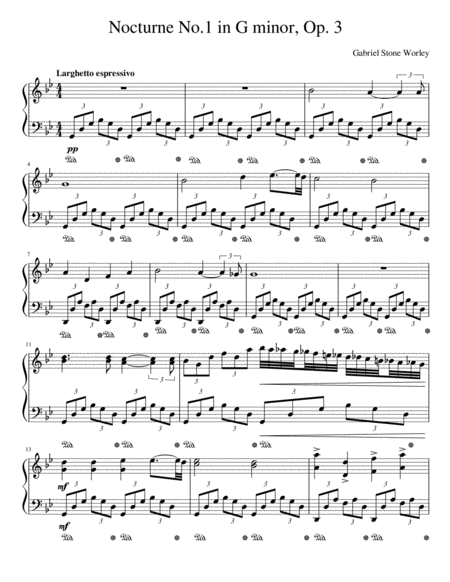 Nocturne No 1 In G Minor Op 3 Sheet Music