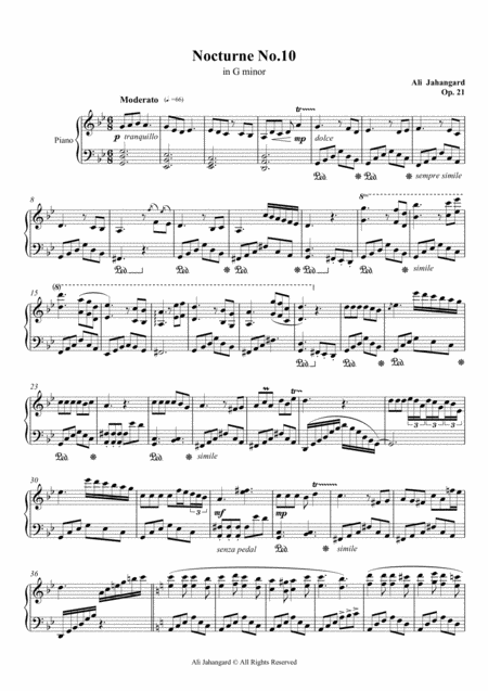 Free Sheet Music Nocturne No 10 In G Minor Op 21