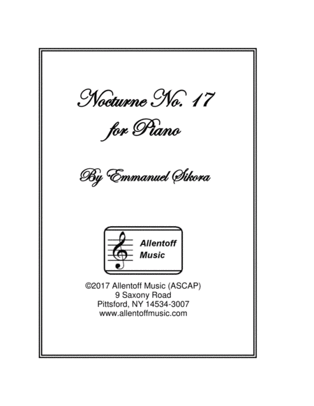 Free Sheet Music Nocturne No 17