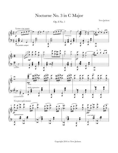 Free Sheet Music Nocturne No 3 In C Major