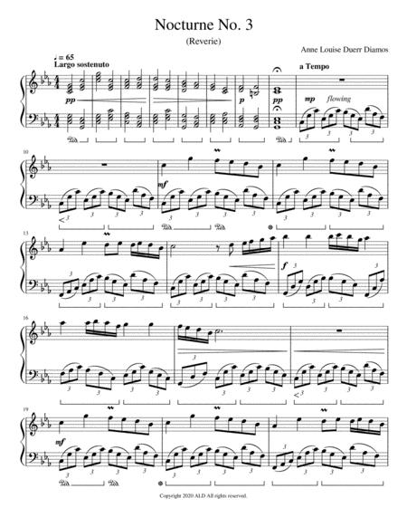 Free Sheet Music Nocturne No 3 Reverie