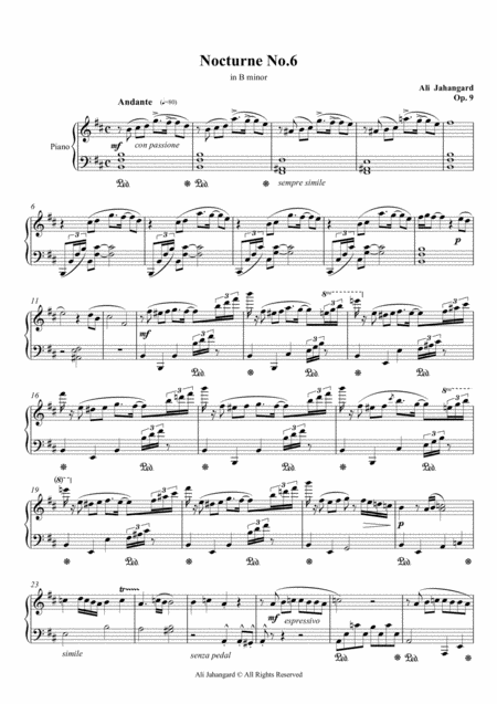 Nocturne No 6 In B Minor Op 9 Sheet Music