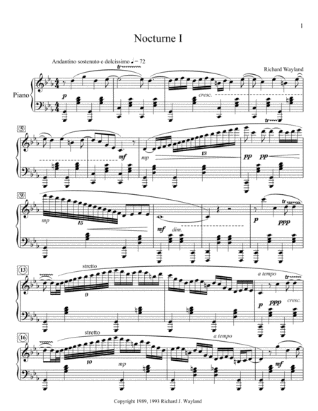 Free Sheet Music Nocturne Nr 1