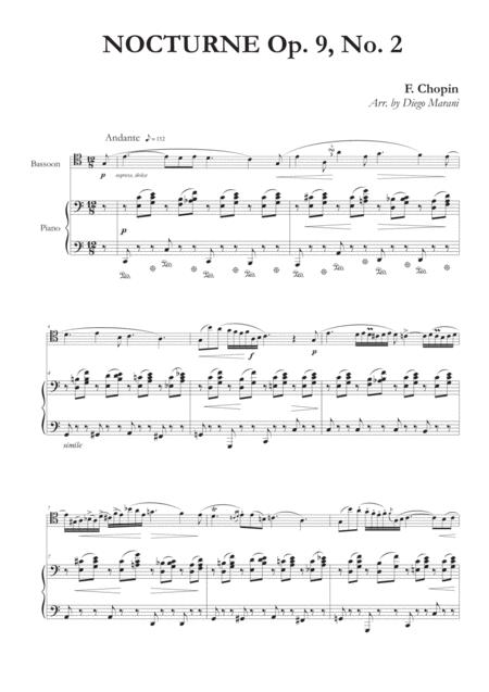 Free Sheet Music Nocturne Op 9 No 2 For Bassoon And Piano