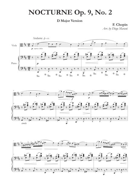 Free Sheet Music Nocturne Op 9 No 2 For Viola And Piano