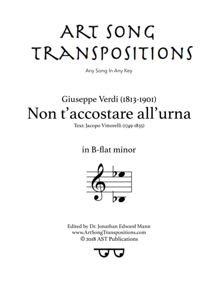 Free Sheet Music Nont Accostare All Urna B Flat Minor