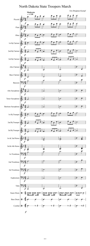 Free Sheet Music North Dakota State Troopers March