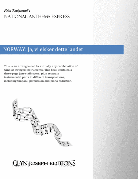 Free Sheet Music Norway National Anthem Ja Vi Elsker Dette Landet