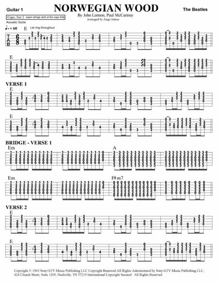 Free Sheet Music Norwegian Wood This Bird Has Flown Guitar Tab