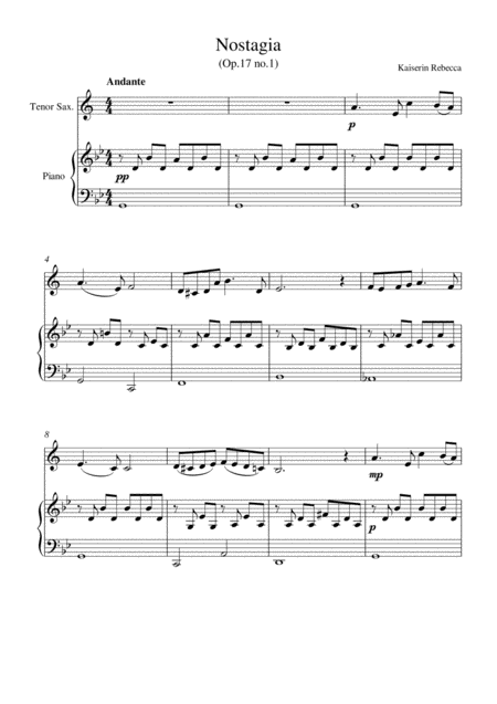 Nostagia Sheet Music