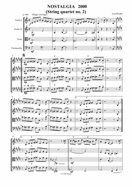 Free Sheet Music Nostalgia 2000