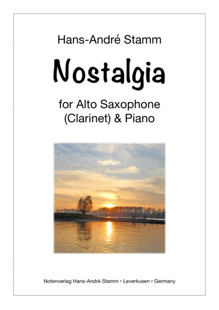 Nostalgia For Alto Saxophone Clarinet And Piano Sheet Music