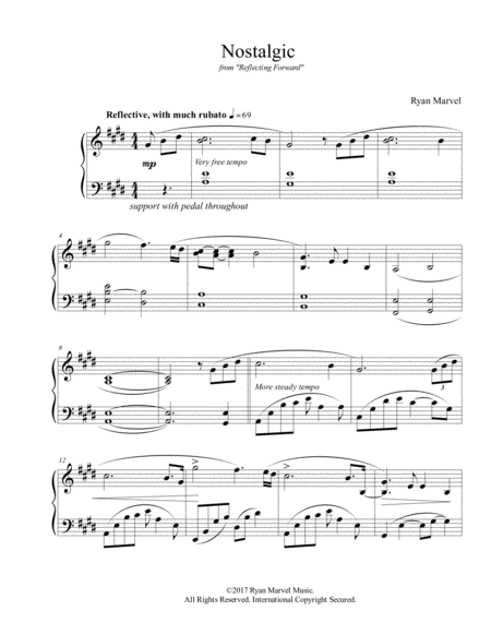 Nostalgic From Reflecting Forward Sheet Music