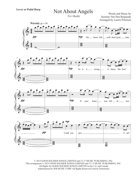 Free Sheet Music Not About Angels