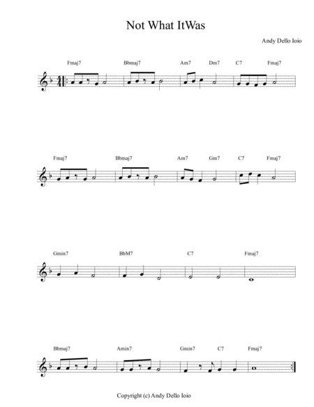 Not What It Was Sheet Music