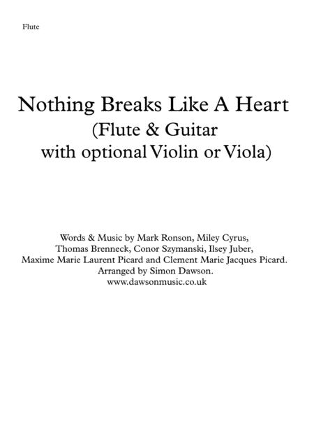 Nothing Breaks Like A Heart Flute Sheet Music