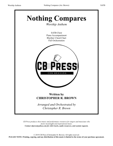 Free Sheet Music Nothing Compares Anthem Orchestration